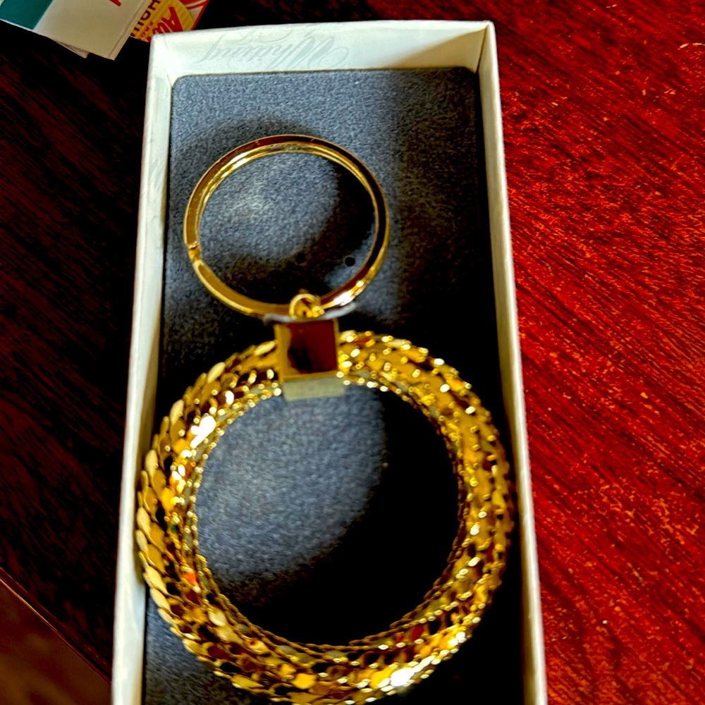 Whiting & Davis gold keyring